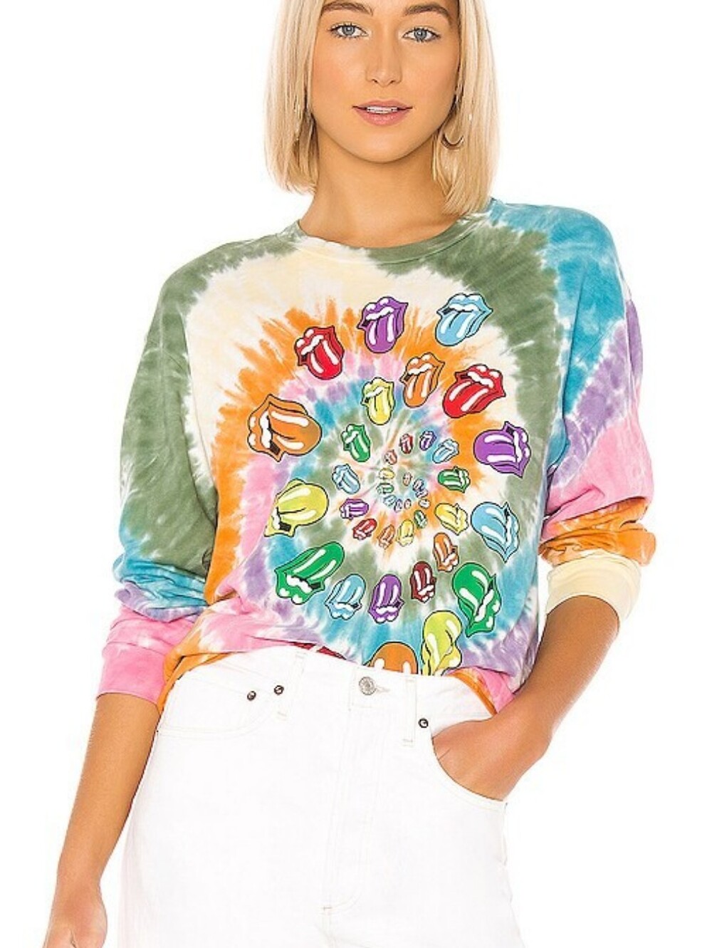 Daydreamer Rolling Stones Bigger Bang Pullover Sweatshirt Tie-dye - Small
